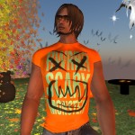 Scary monster t-shirt in orange