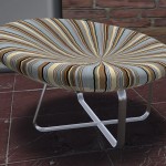 UFO chair - brown and blue stripe